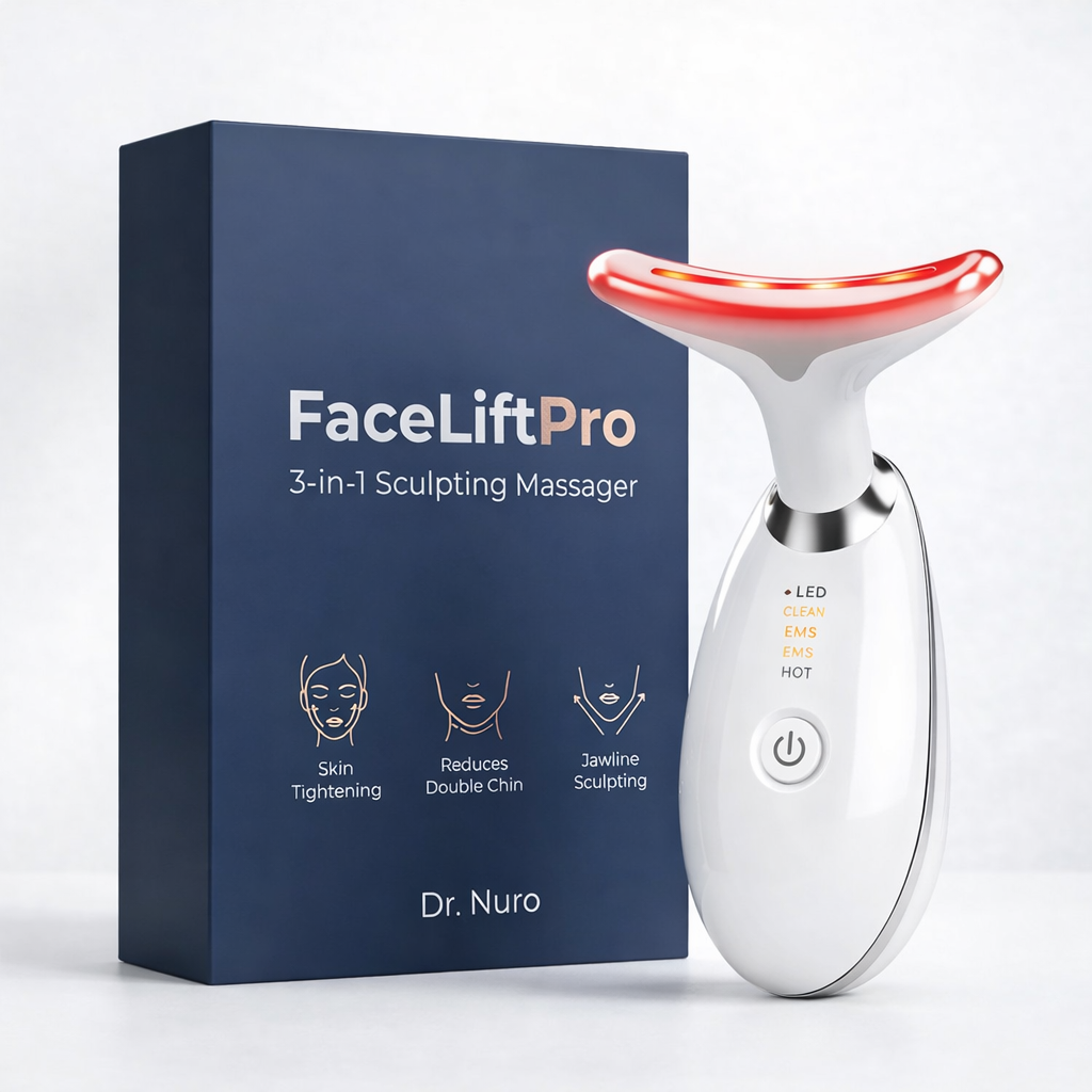 Dr. Nuro FaceLiftPro 3-in-1 Sculpting Massager - Tighten Skin, Reduce Double Chin & Define Jawline — Advanced Heat + Vibration for Visible Lift