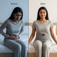 Dr. Nuro CrampRelief Heating & Vibration Belt - Instant Relief from Period Pain, Bloating & Fatigue — Dual Heat + Massage Tech for Drug-Free Comfort