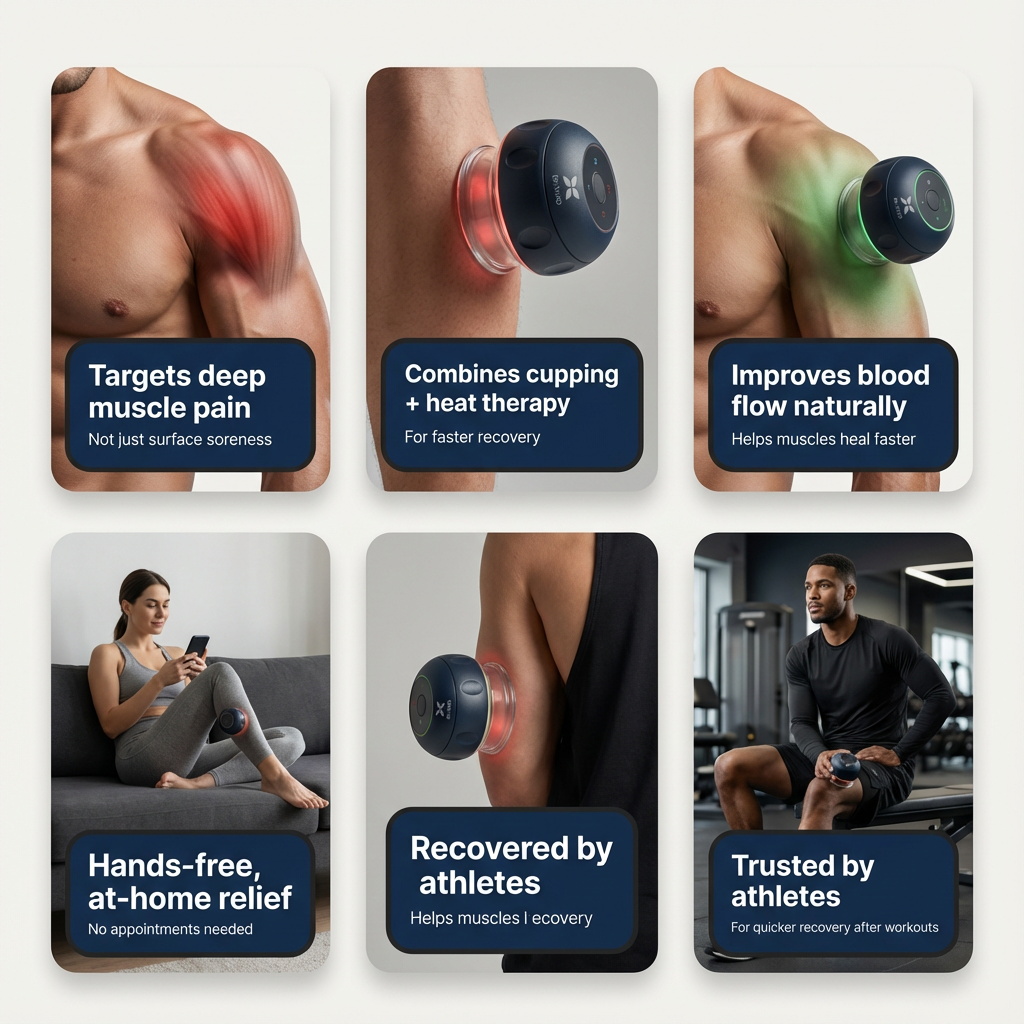 Dr. Nuro MuscleRelief Smart Cupping Massager - Relieve Deep Muscle Pain, Improve Blood Flow & Speed Up Recovery