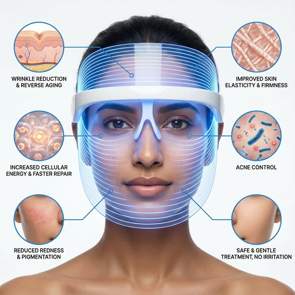Dr. Nuro DermaLight 3-in-1 LED Therapy Mask -Reverse Signs of Aging, Fading Spots & Acne Marks — Boost Collagen & Glow from Within