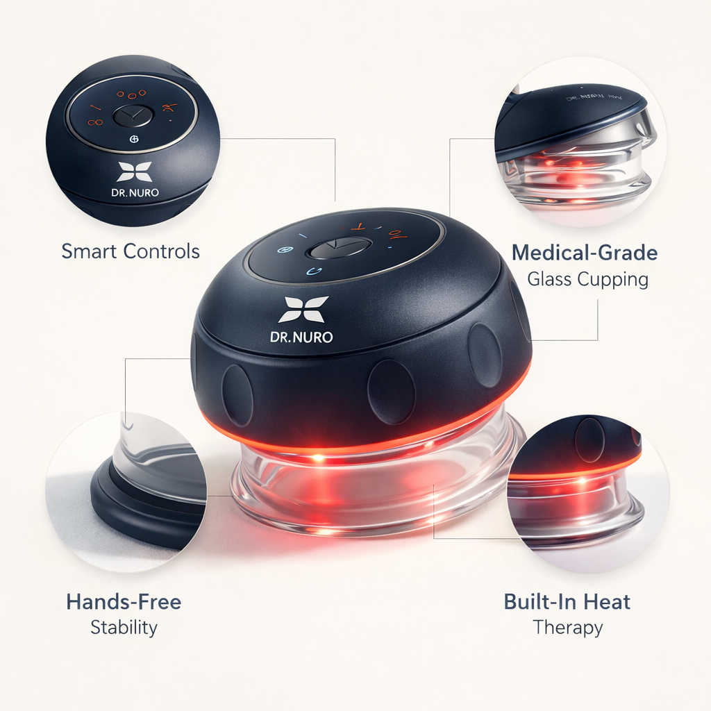 Dr. Nuro MuscleRelief Smart Cupping Massager - Relieve Deep Muscle Pain, Improve Blood Flow & Speed Up Recovery