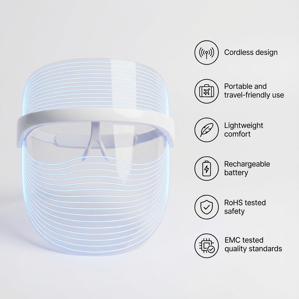 Dr. Nuro DermaLight 3-in-1 LED Therapy Mask -Reverse Signs of Aging, Fading Spots & Acne Marks — Boost Collagen & Glow from Within