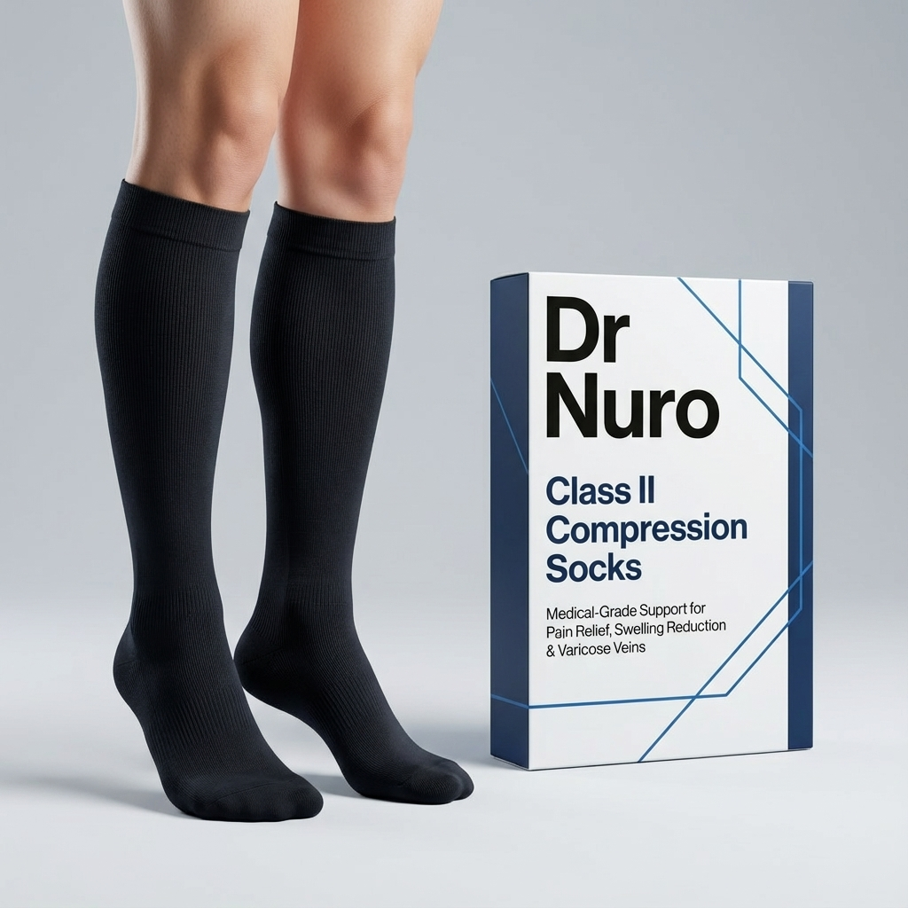 Dr Nuro Compression Socks - End Leg Pain, Reduce Swelling & Stop Varicose Veins - Medical-Grade Class 2 Support