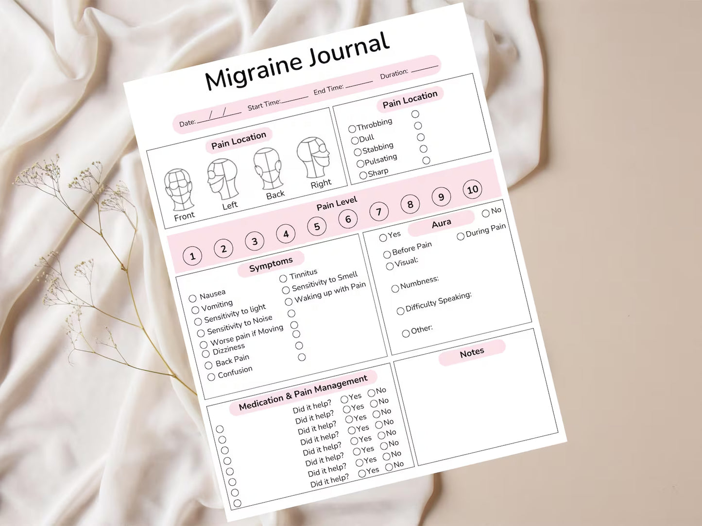 Migraine Tracker & Journal – By Dr. Nuro